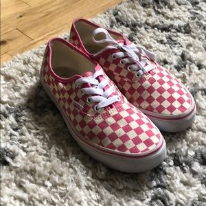 Pink checkered classic vans